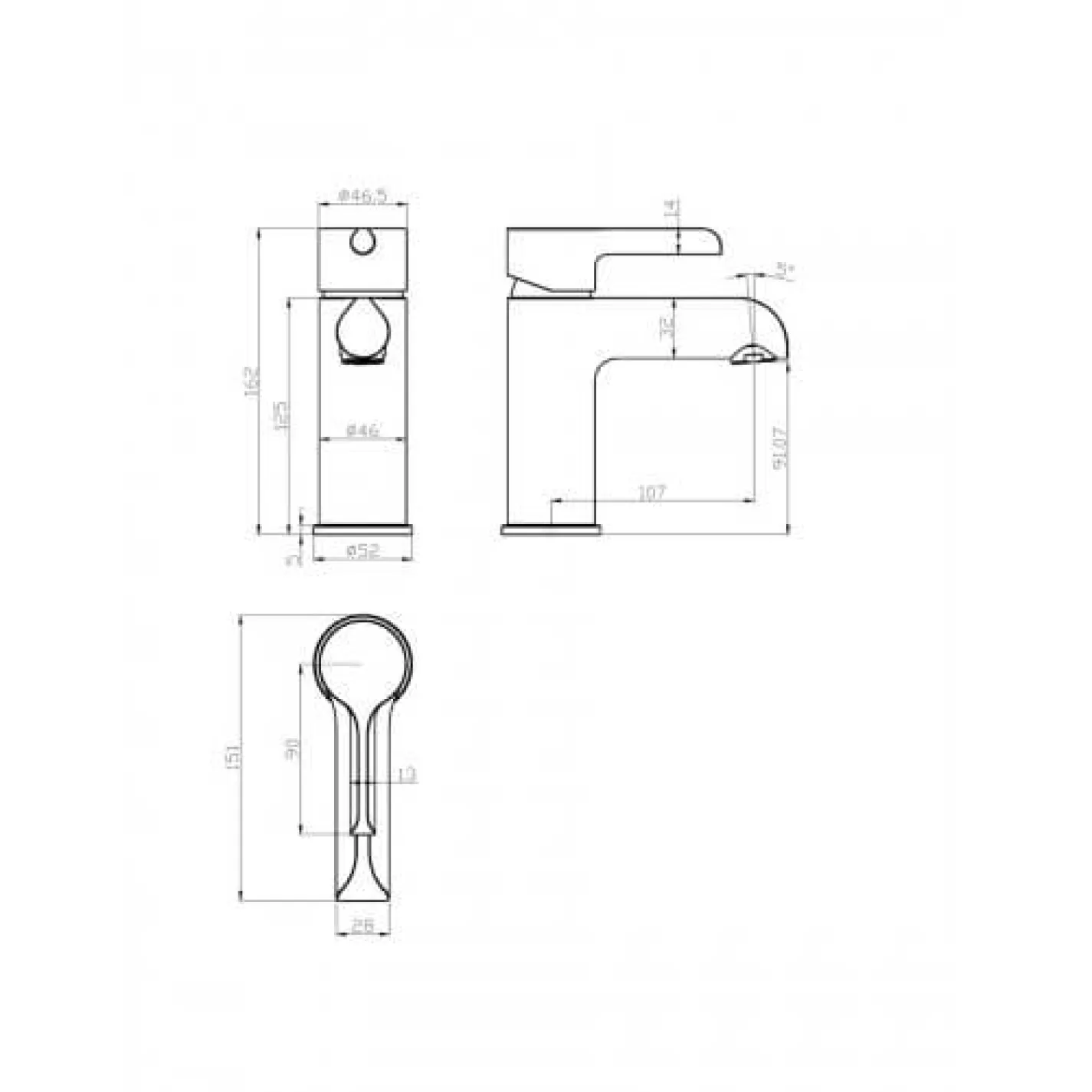 Смеситель для раковины Gappo G1003-6 черный/хром - Фото 1