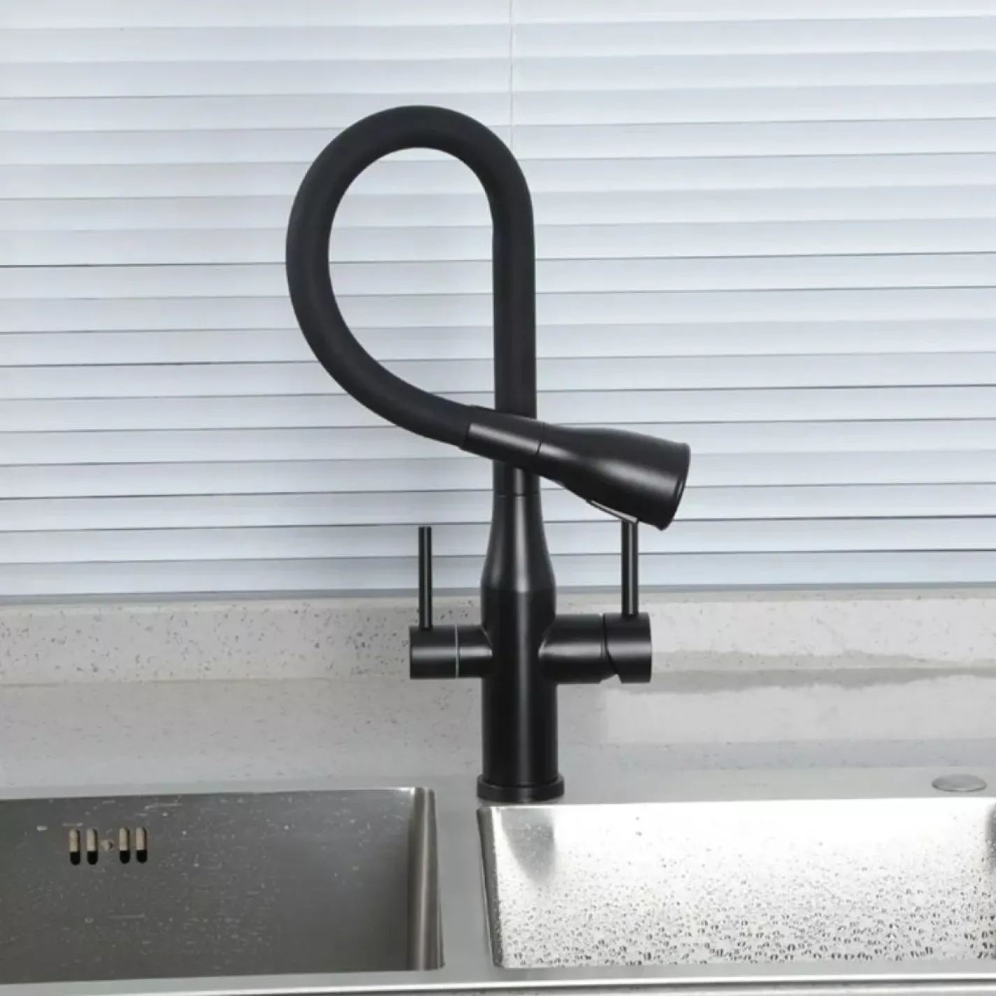 Змішувач для кухні під осмос Gappo G4399-66 чорний - Фото 4