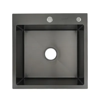 Мойка для кухни Gappo GS5050-6 500x500 PVD-покрытие черный