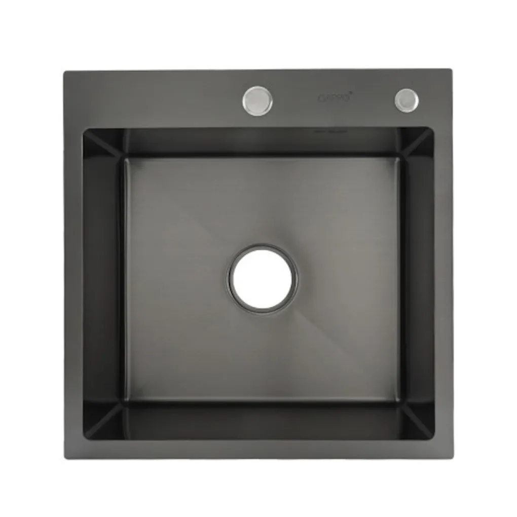 Мойка для кухни Gappo GS5050-6 500x500 PVD-покрытие черный- Фото 1