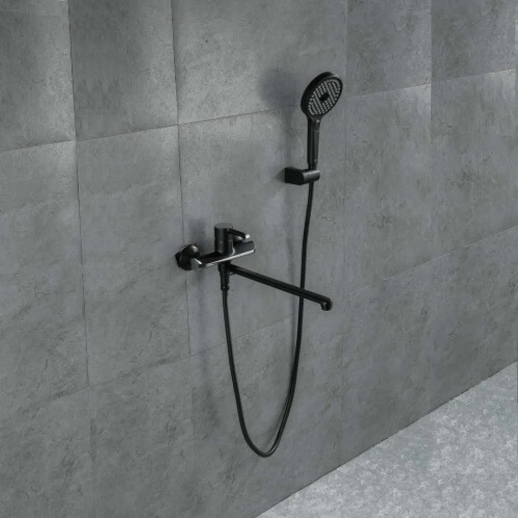 Смеситель для ванны Gappo G2203-6 черный/хром- Фото 3