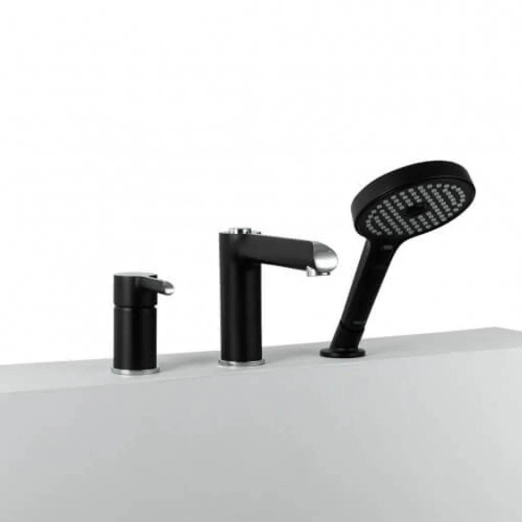 Змішувач для ванни на борт Gappo G1103-6 чорний/хром- Фото 3