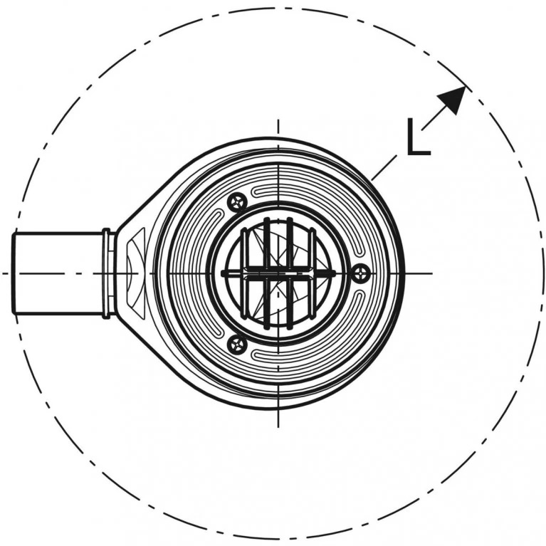 Сифон для душового піддона Geberit d90 висота гідрозатвору 30 мм кришкою (150.583.21.1)- Фото 3