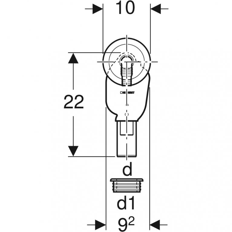 Сифон для приборов Geberit скрытый монтаж (152.235.21.1) - Фото 2
