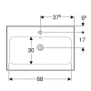 Раковина Geberit iCon Light 75 см, з переливом, білий матовий (501.848.JT.1)- Фото 2