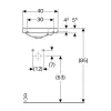 Рукомийник Geberit Acanto отвір для змішувача праворуч: Білий, B=40см, H=11.5см, T=25см, Отвір для з- Фото 3