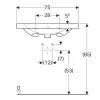 Умывальник Geberit Acanto 75см, с переливом (500.622.01.2)- Фото 4