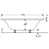 Ванна акрилова Geberit Tawa Slim Duo 170 х 75 см, з ніжками, центральний злив (554.123.01.1)- Фото 3