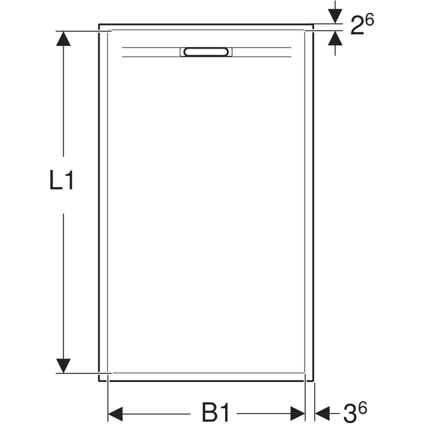 Душевой поддон Geberit SESTRA 80x120х4 прямоугольный, серый, поверхность со сланцевой структурой - Фото 1