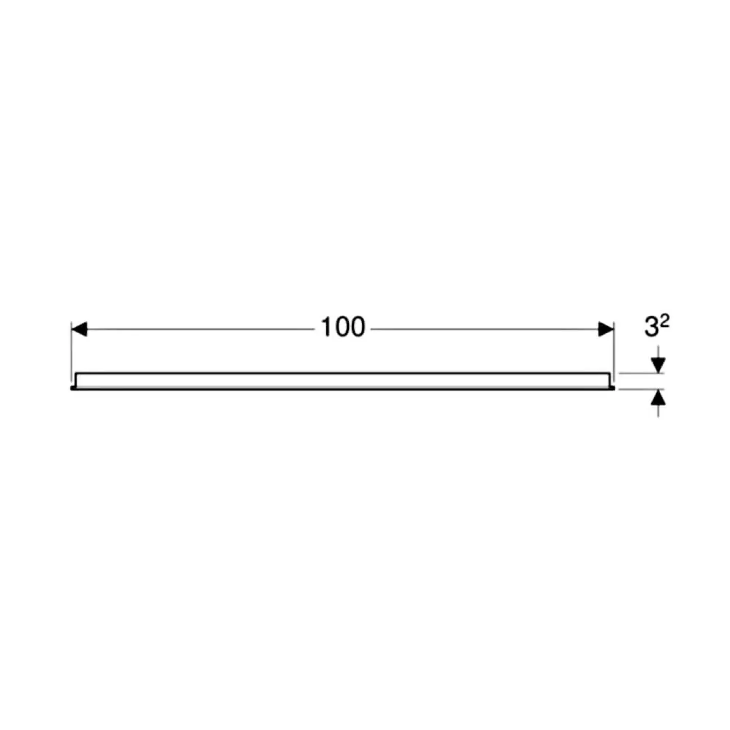 Дзеркало Geberit Option Basic Square 100 см, підсвітка зверху по горизонталі (502.809.00.1) - Фото 1
