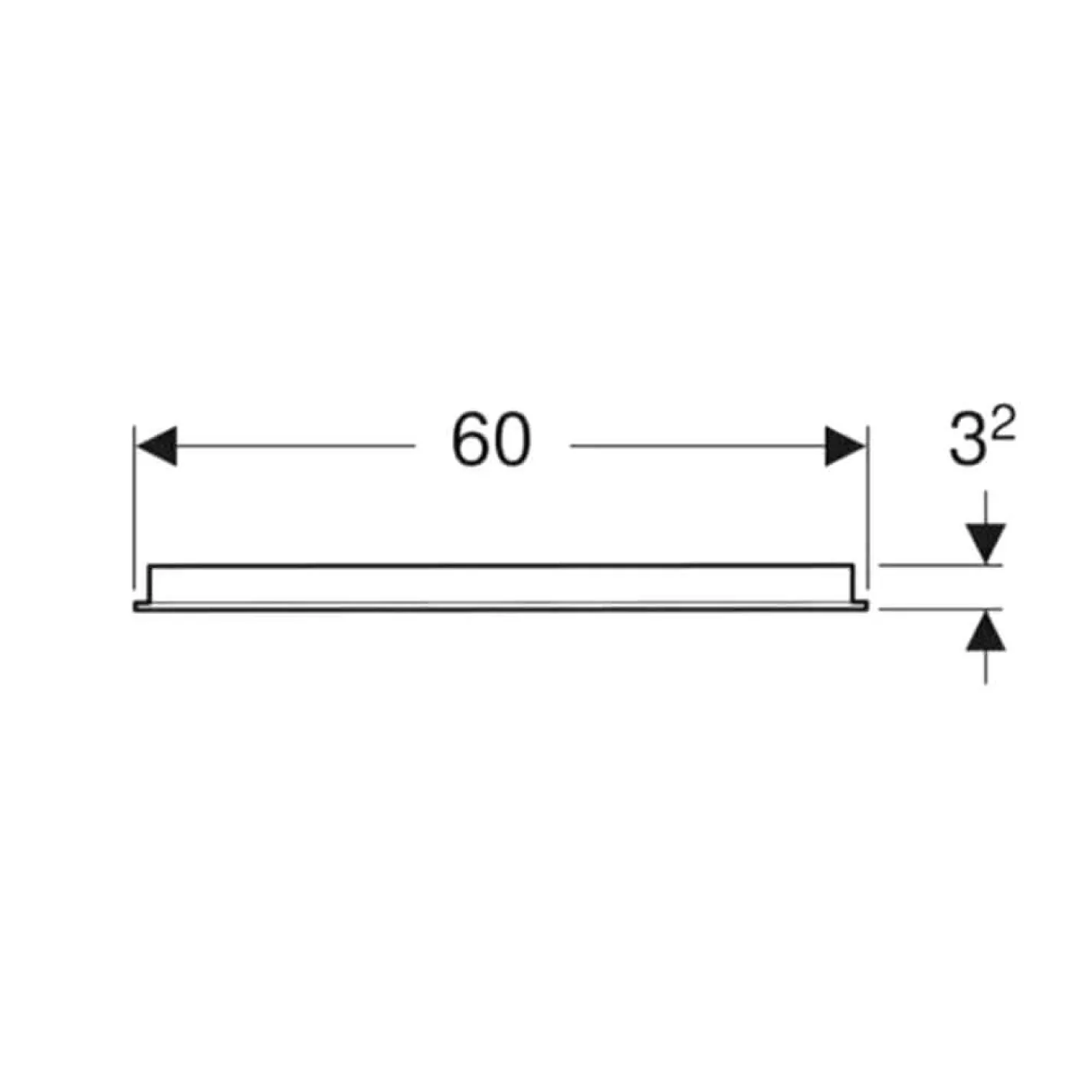 Дзеркало Geberit Option Basic Square 60 см, підсвітка зверху по горизонталі (502.805.00.1) - Фото 1