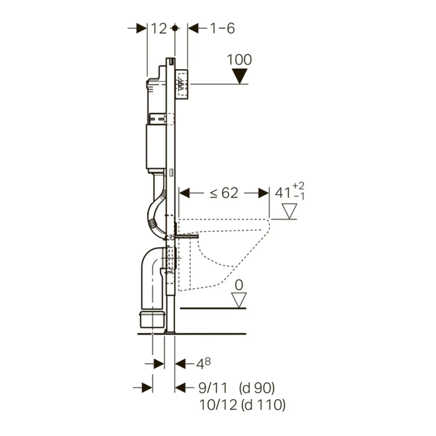 Інсталяція Geberit Duofix Delta без кнопок 458.126.00.1 - Фото 3