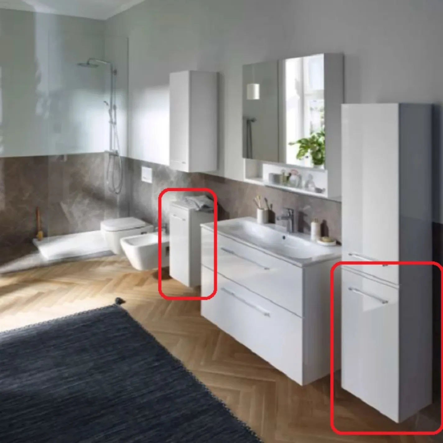 Пенал подвесной Geberit Selnova Square 330x650x297 мм белый (501.272.00.1) - Фото 1