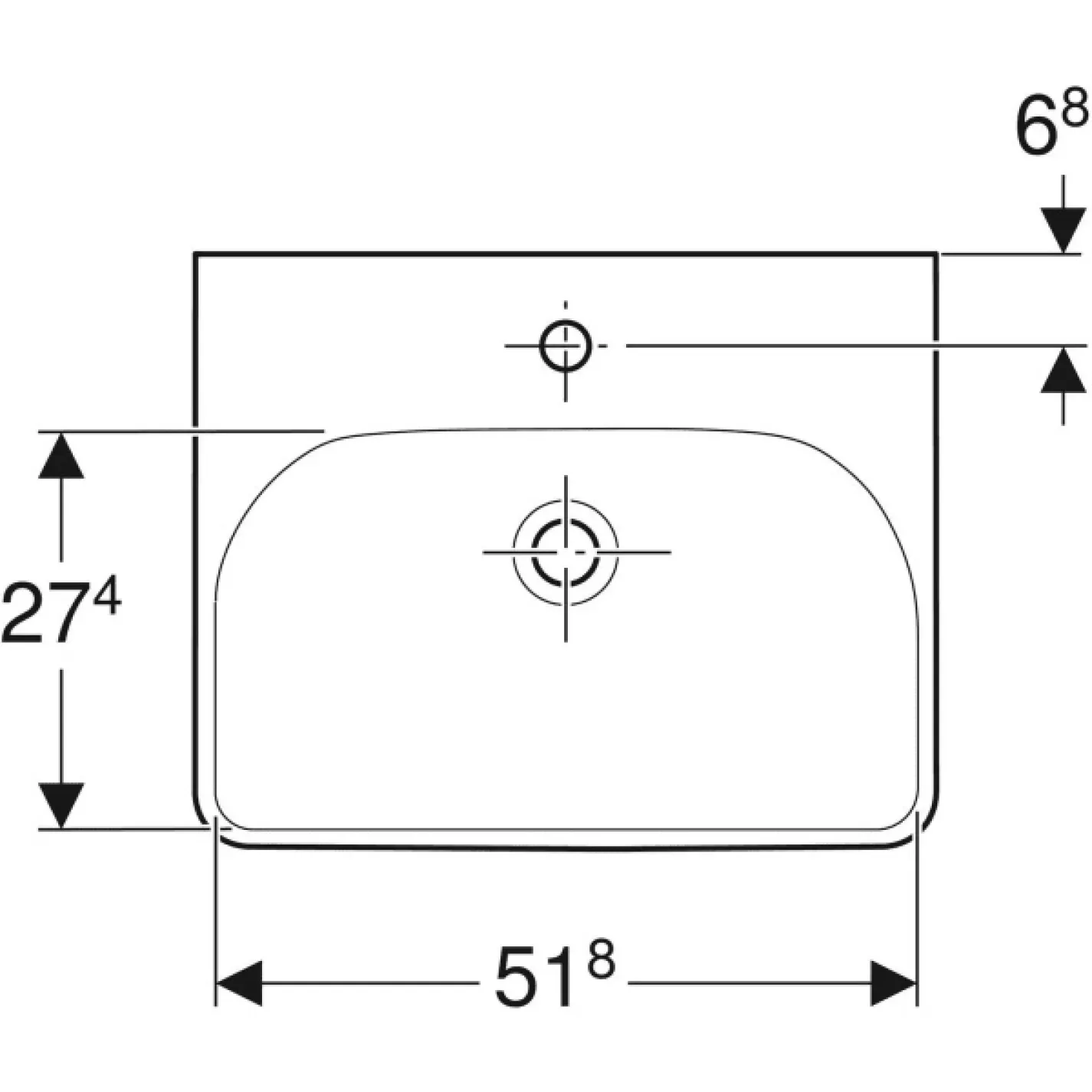 Раковина підвісна Geberit Smyle Square 550x440 білий - Фото 1