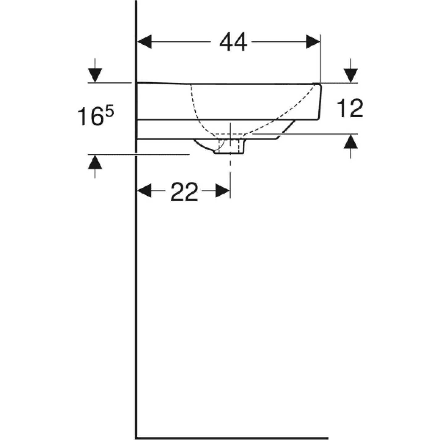 Раковина підвісна Geberit Smyle Square 550x440 білий - Фото 3