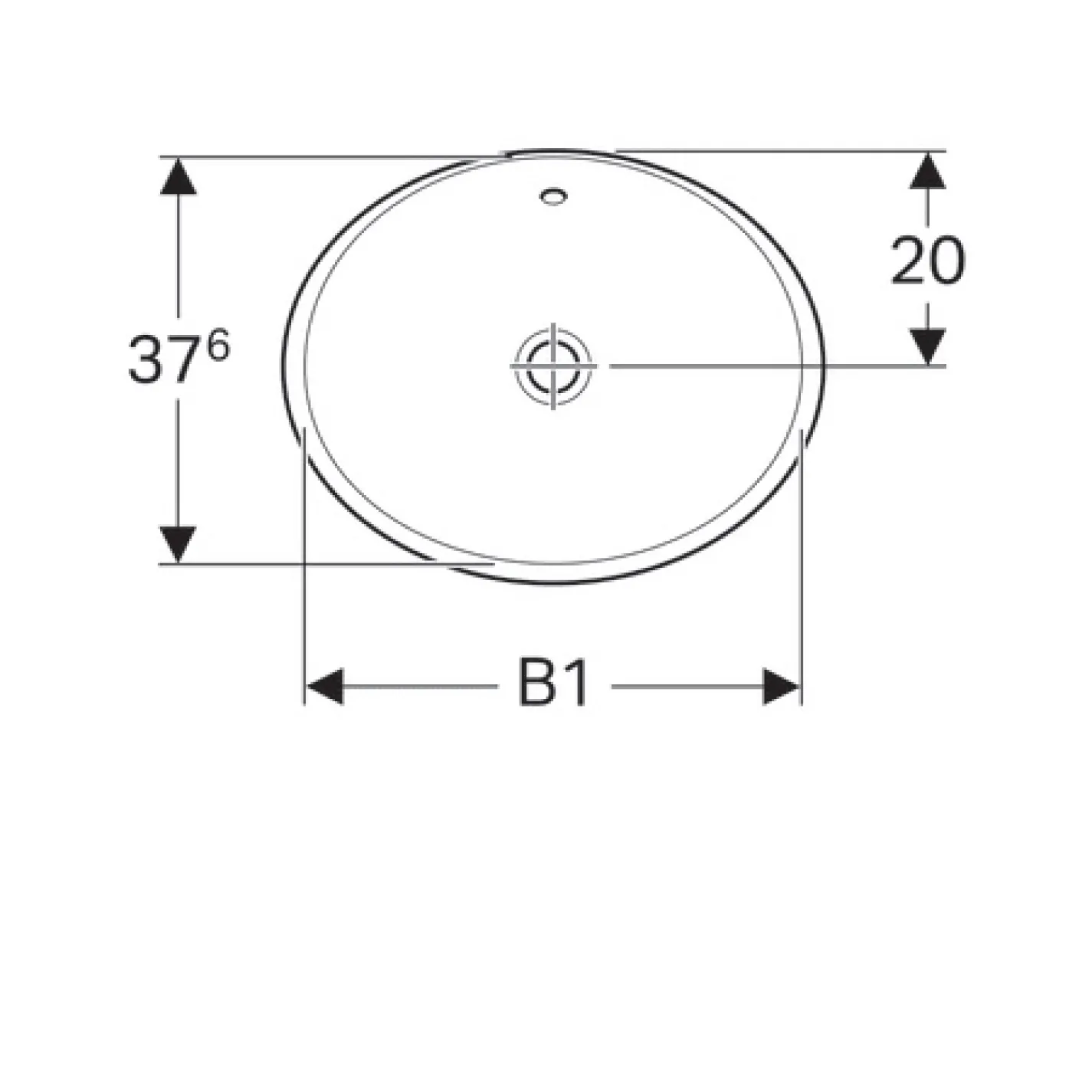 Раковина врізна зверху Geberit VariForm 550x400 білий - Фото 1