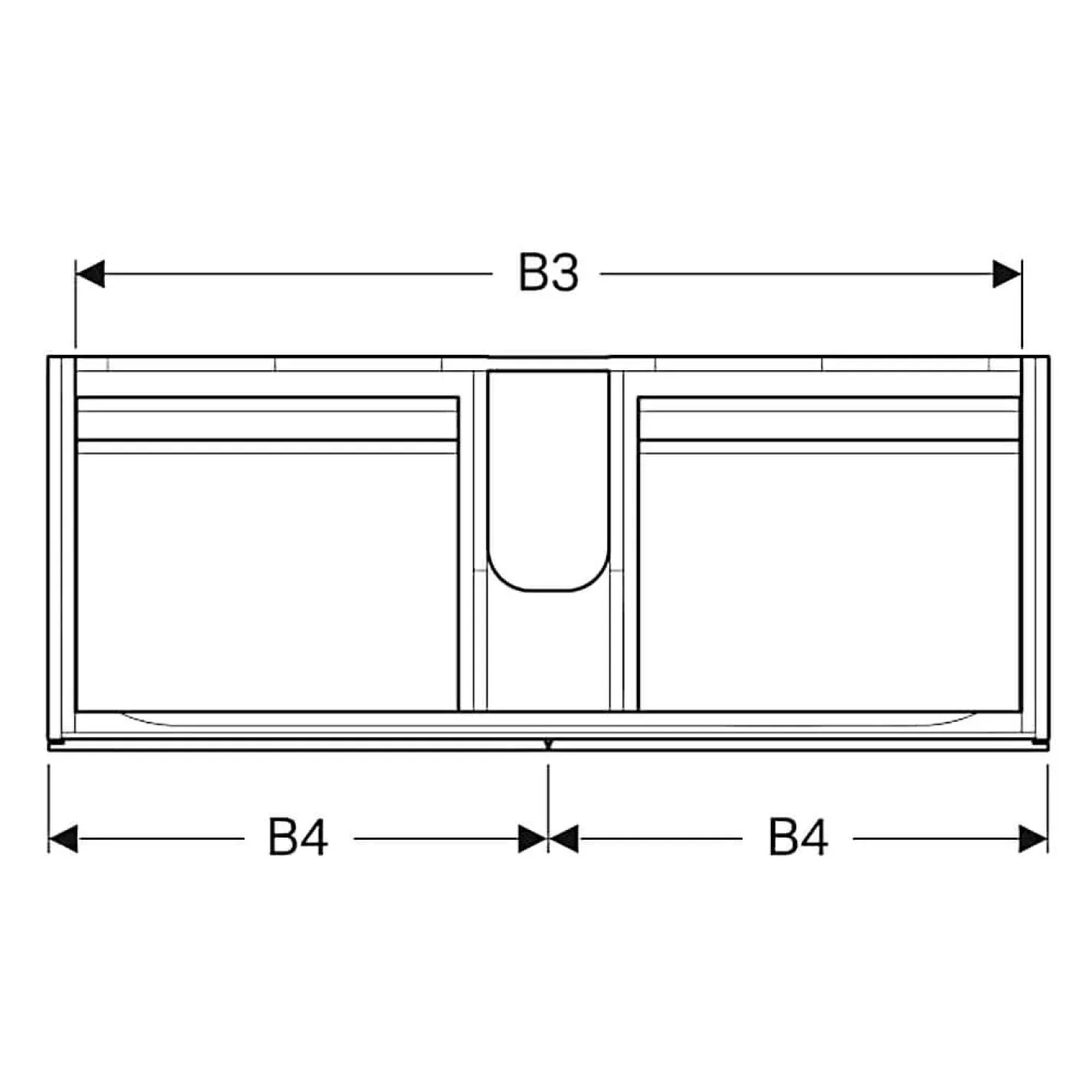 Шкафчик под раковину Geberit Xeno2 120 см, с 4-мя ящиками, белый глянец (500.518.01.1) - Фото 2