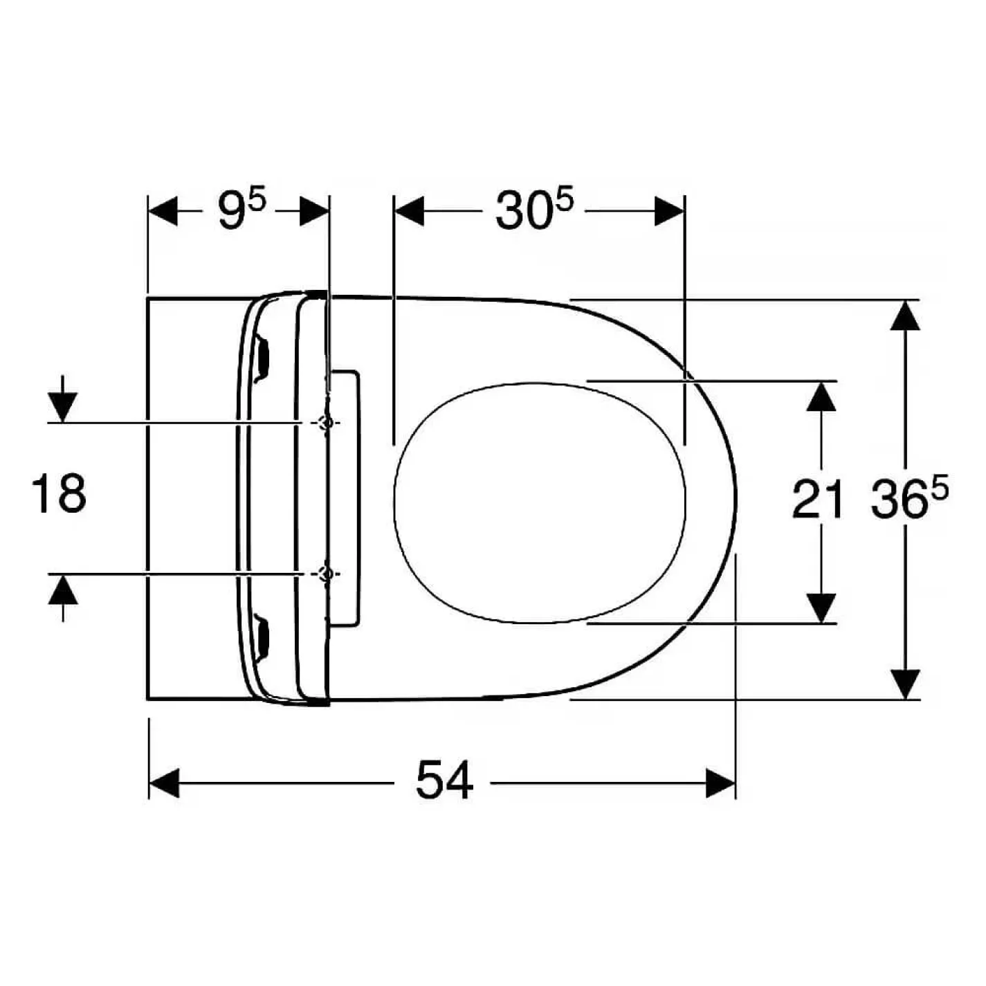 Унитаз подвесной Geberit One Rimfree TurboFlush 54х37 см белый матовый (500.202.jt.1) - Фото 1