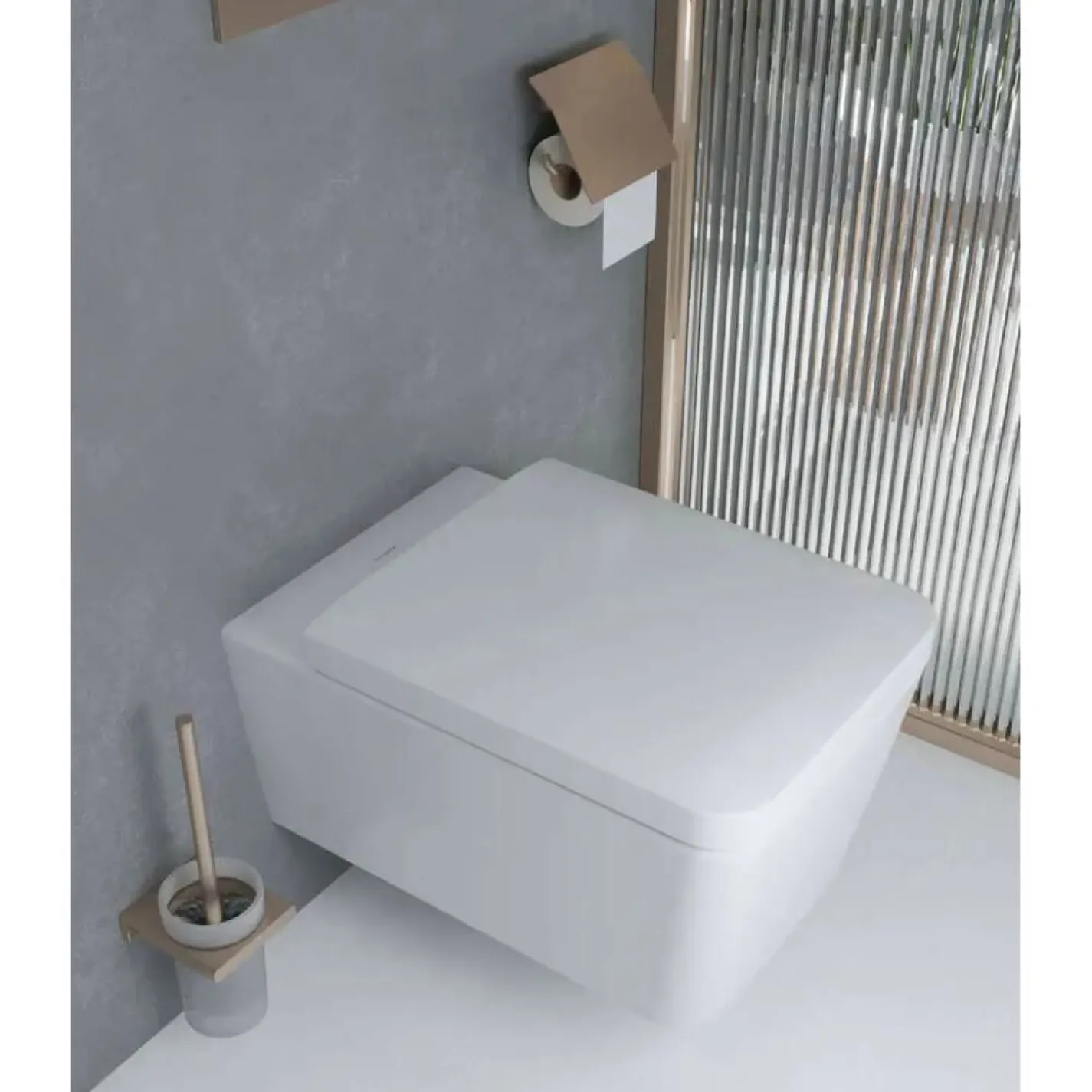Унитаз подвесной с крышкой Hansgrohe EluPura Q 540 безободочный, белый (60194450_60150450) - Фото 1