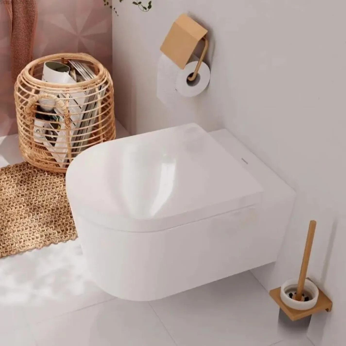 Унитаз подвесной с крышкой Hansgrohe EluPura S 540 rimless безободочный, белый (60193450_60148450) - Фото 1