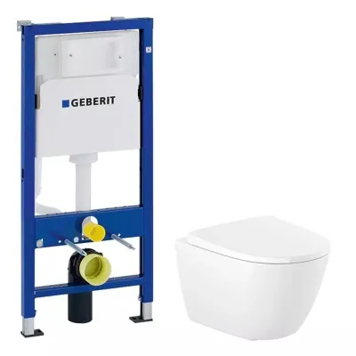 Інсталяція для унітазу Geberit Duofix Basic + унітаз Roca Ona Rimless з сидінням soft-close (A34H688000+458.103.00.1)