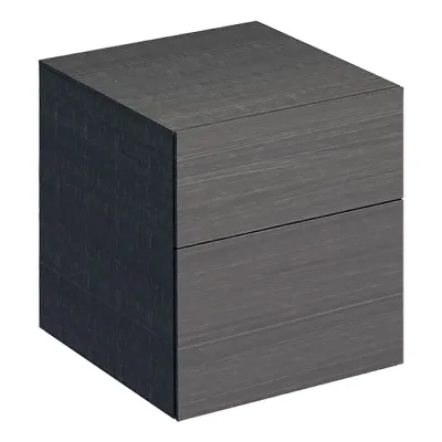 Шафка бокова Geberit Xeno2 45 см, з 2-ма шухлядами, колір сірий із структурою дерева (500.504.43.1)