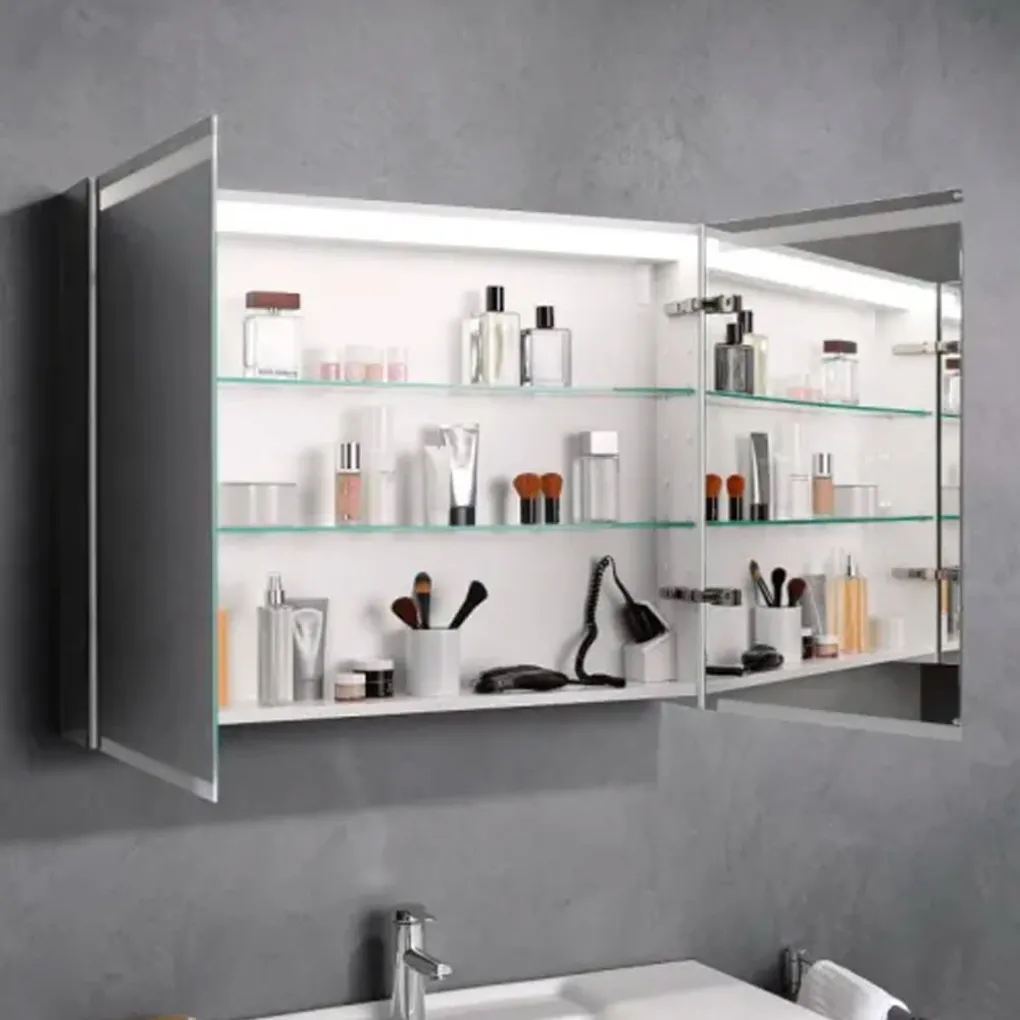 Зеркальный шкафчик Geberit Option 90 см с подсветкой, с 2 зеркальными дверцами (500.583.00.1)- Фото 3