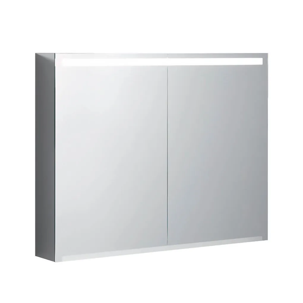Зеркальный шкафчик Geberit Option 90 см с подсветкой, с 2 зеркальными дверцами (500.583.00.1)- Фото 1