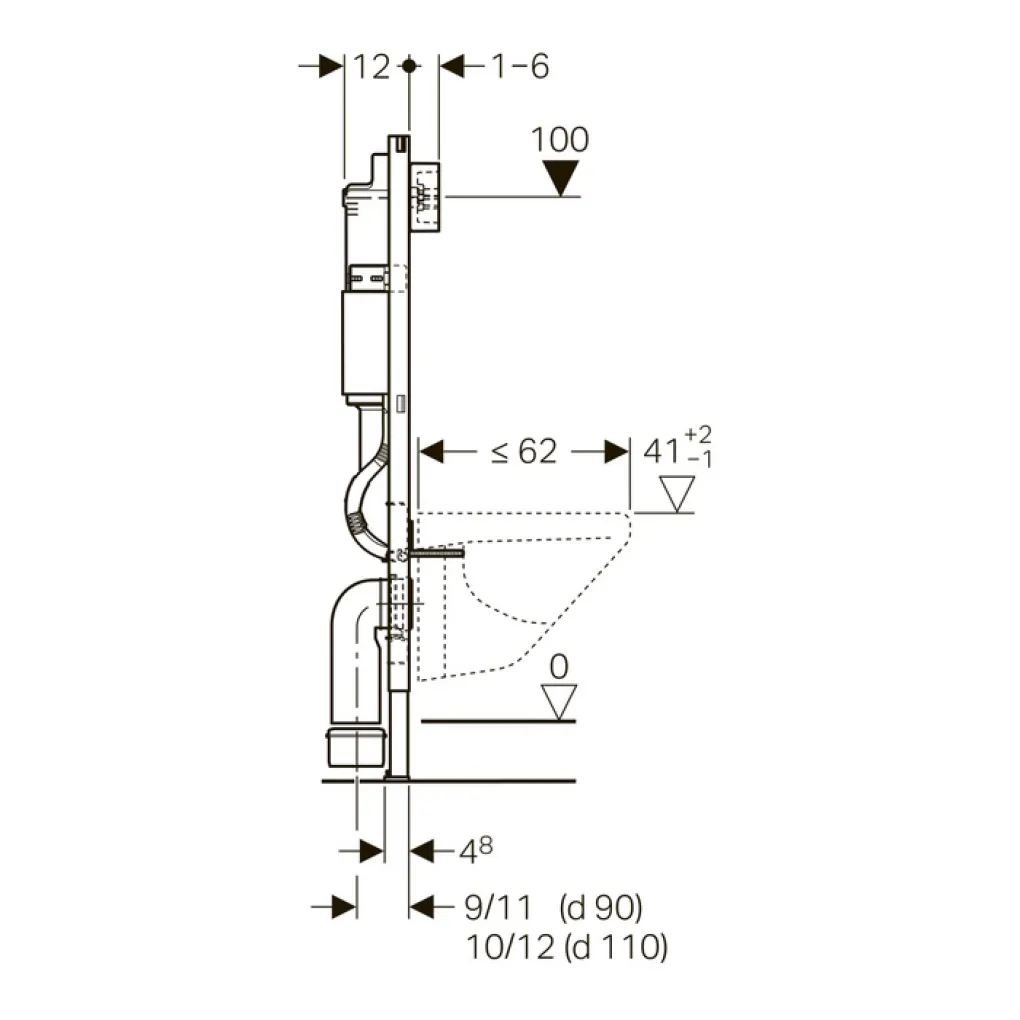 Инсталляция Geberit Duofix Delta без кнопок 458.126.00.1- Фото 4