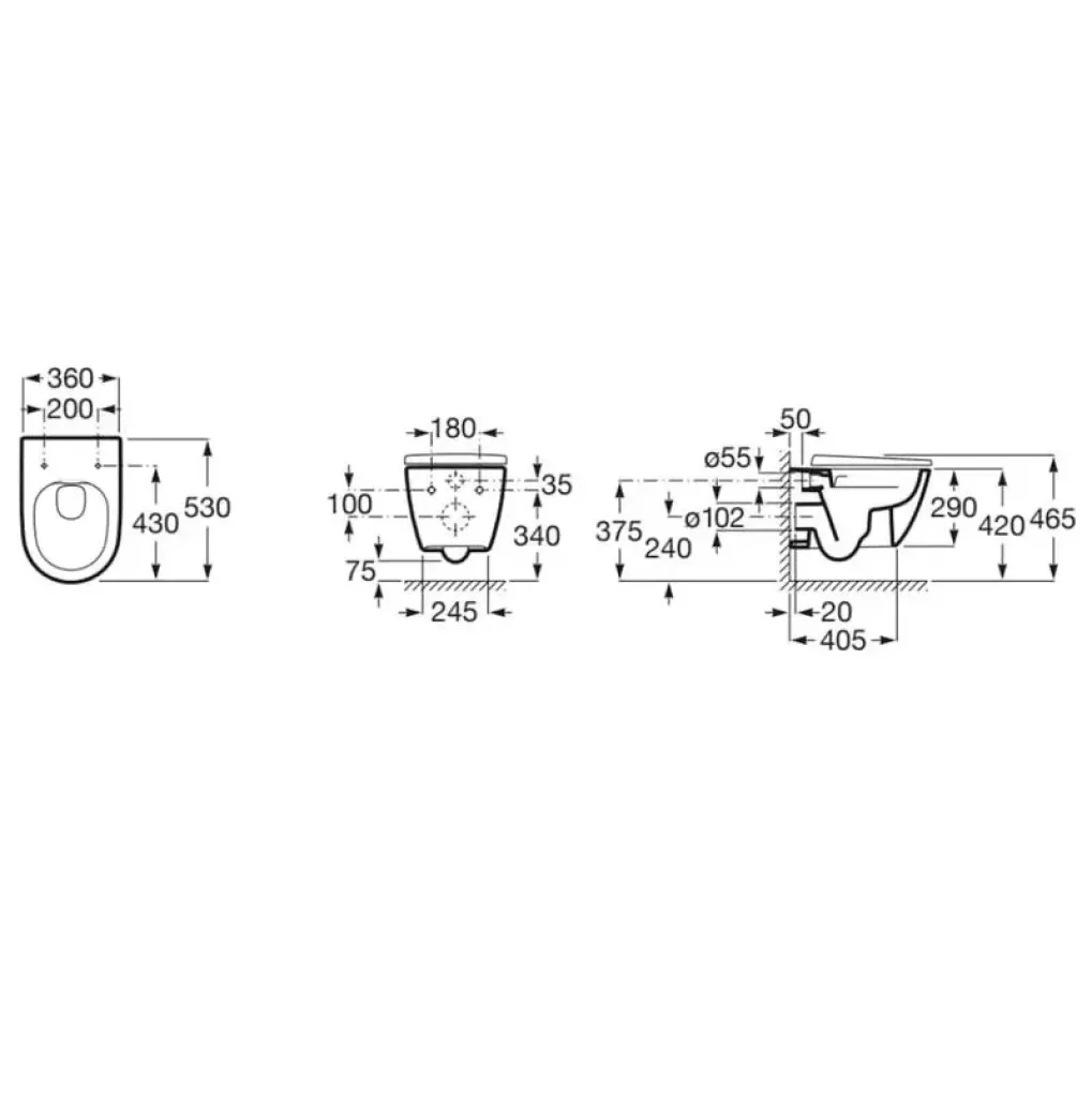 Інсталяція для унітазу Geberit Duofix Basic + унітаз Roca Ona Rimless з сидінням soft-close (A34H688000+458.103.00.1)- Фото 2