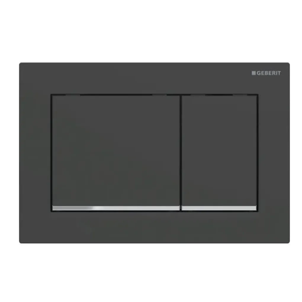 Клавіша змиву Geberit Omega 30 чорний матовий/хром глянцевий (115.080.14.1)- Фото 1