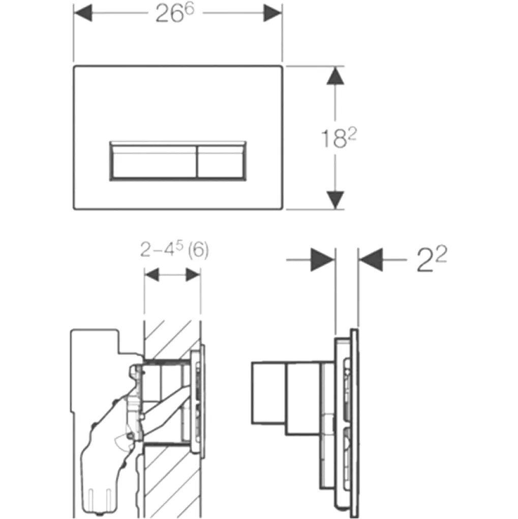 Клавіша змиву Geberit Sigma 40 чорний/матовий алюміній (115.600.KR.1)- Фото 2
