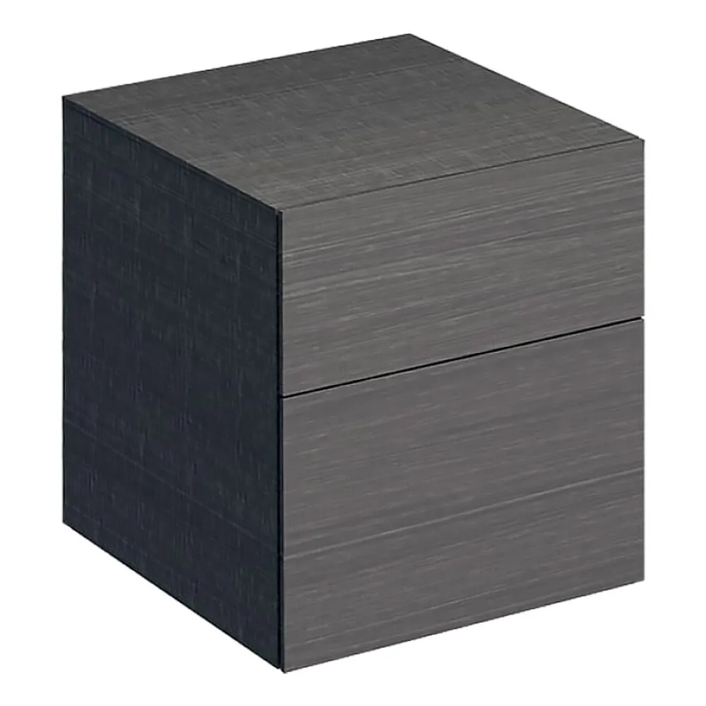 Шафка бокова Geberit Xeno2 45 см, з 2-ма шухлядами, колір сірий із структурою дерева (500.504.43.1)- Фото 1