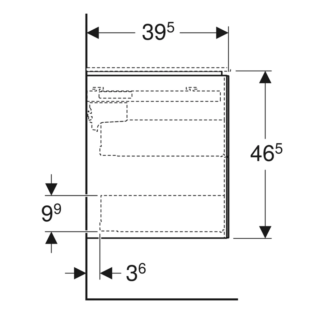 Тумба для умивальника Geberit One 895х395х465, чорний горіх (500.385.00.1)- Фото 4