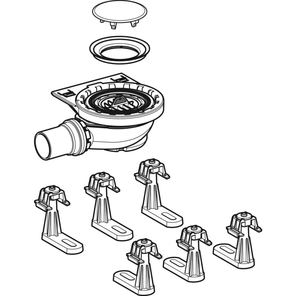 Сифон для душового піддону Geberit Setaplano з шістьма ніжками d50 (154.013.00.1)- Фото 2