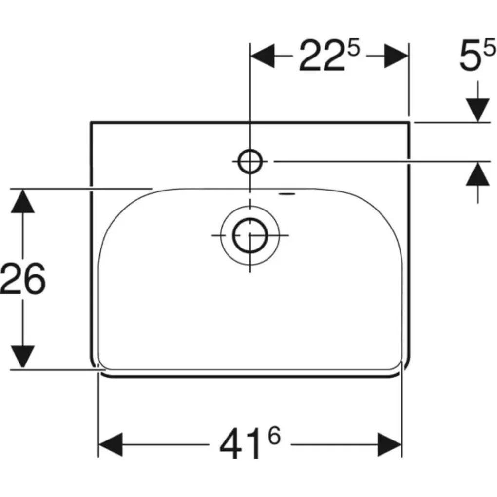 Умивальник підвісний Geberit Smyle Square 45х36 білий (500.222.01.1)- Фото 2