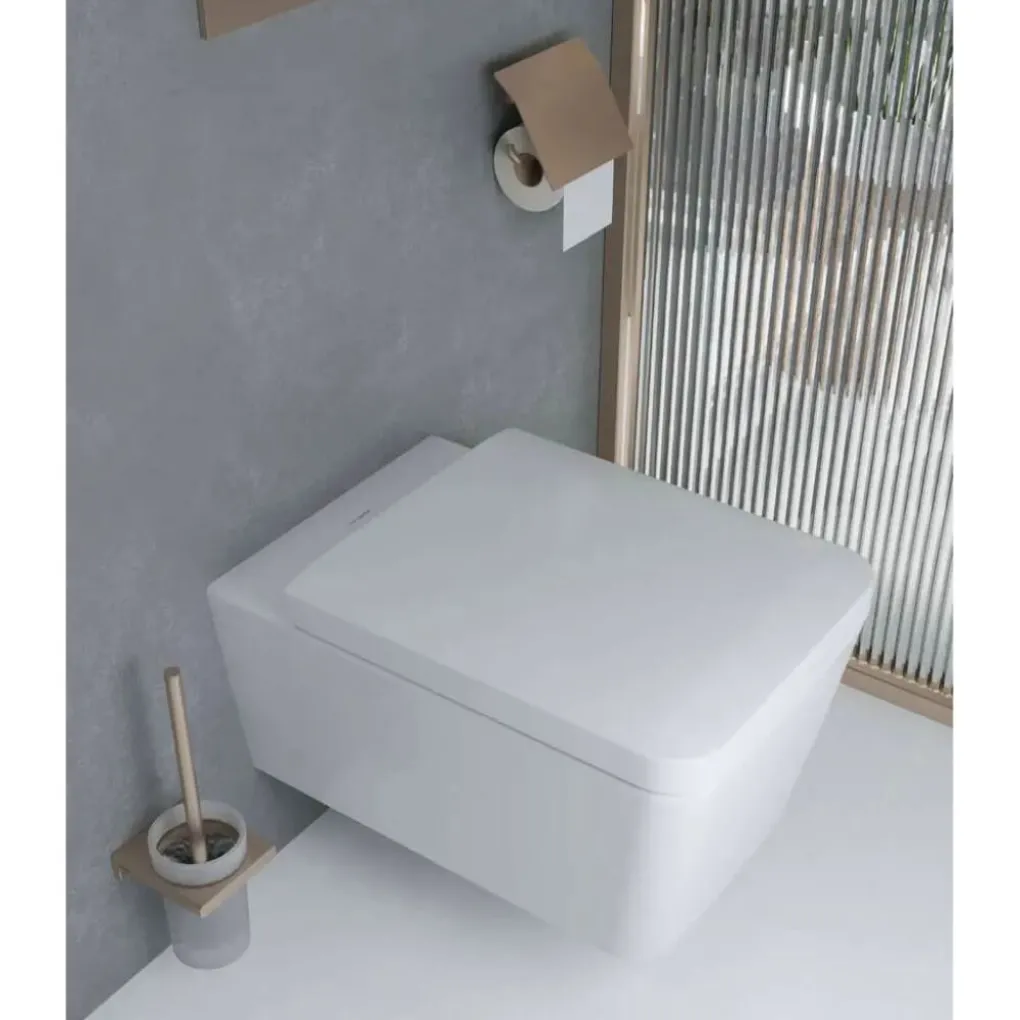 Унитаз подвесной с крышкой Hansgrohe EluPura Q 540 безободочный, белый (60194450_60150450)- Фото 2