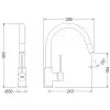 Змішувач для кухні з висувним виливом Genebre Tau- Фото 2