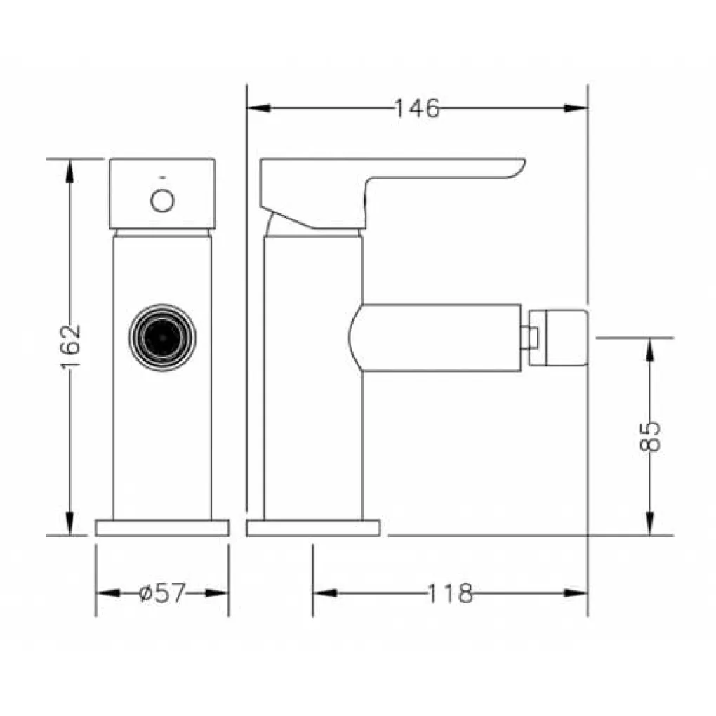 Змішувач для біде Genebre Oslo Black (65140194166)- Фото 2