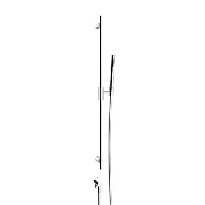 Душовий гарнітур Gessi Ingranaggio штанга, душова лійка, шланг і виведення води, Finox Brushed Nickel (63582-149)