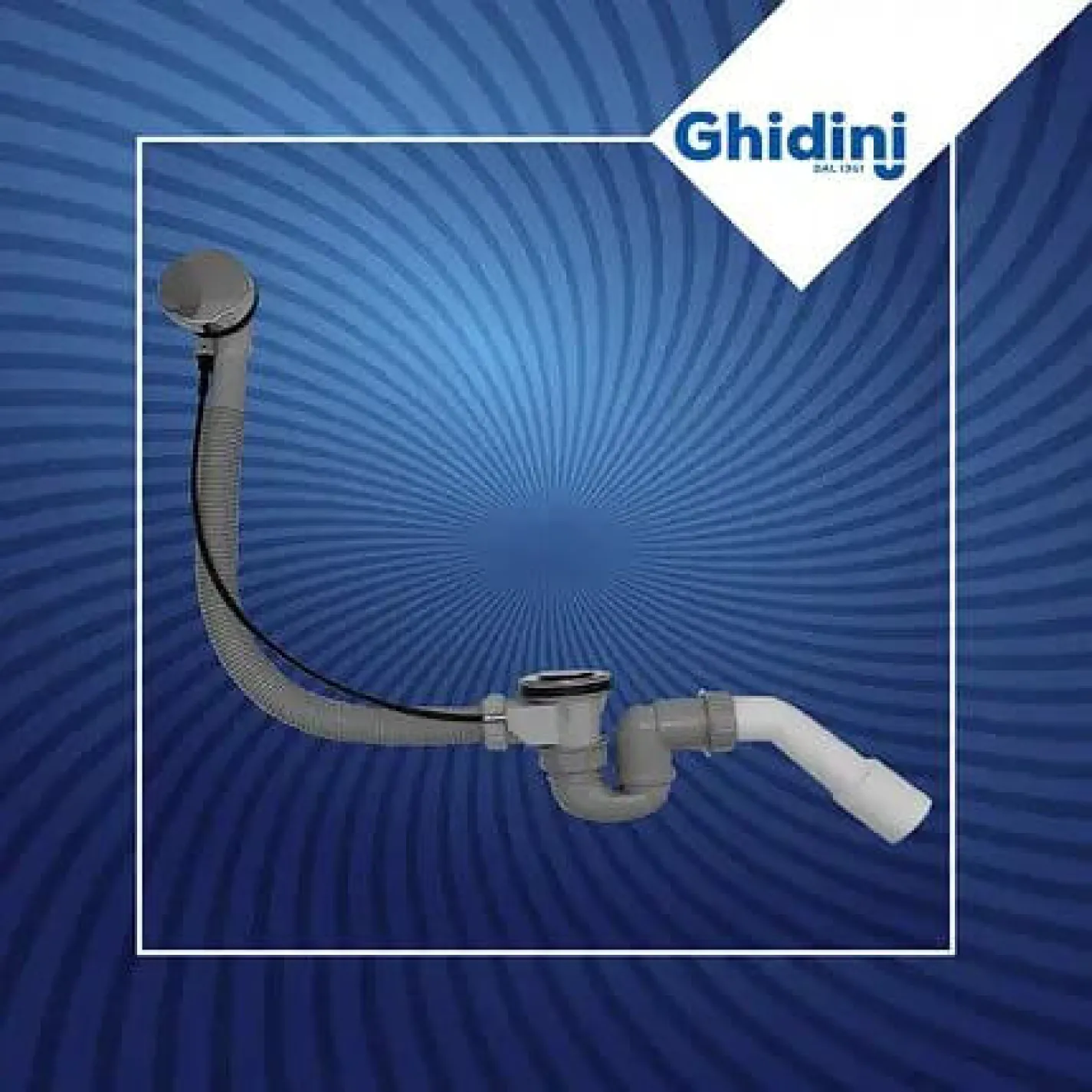 Сифон для ванни з автопробкою Ghidini Ø40/50 (387C) - Фото 3