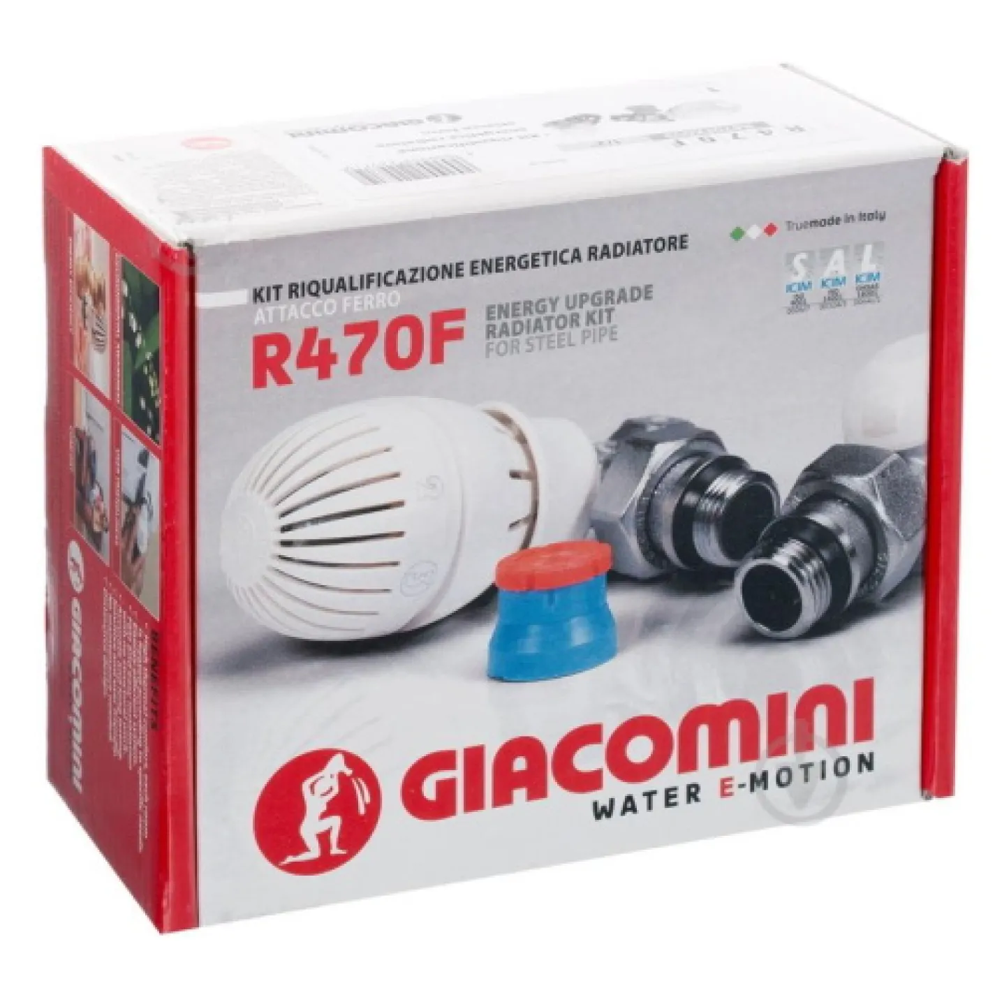 Комплект термостатичний Giacomini R470FX003 Ду15 для кутового радіатора (R14X033+ R401X133+R470) - Фото 3