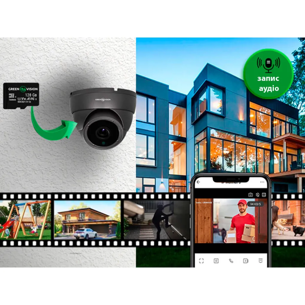 Антивандальна IP-камера GreenVision GV-158-IP-M-DOS50-30H POE 5Mp Dark Grey (Ultra)- Фото 3