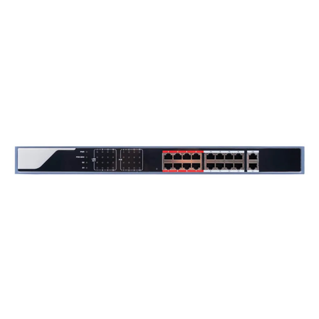 Комутатор мережевий POE GreenVision GV-019-AI-16+2PG- Фото 2