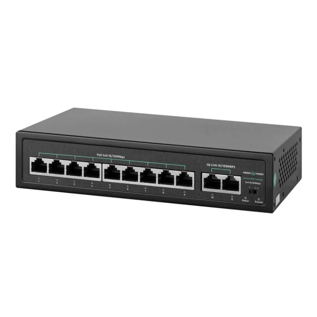 PoE комутатор мережевий GreenVision GV-016-D-09+2P- Фото 2