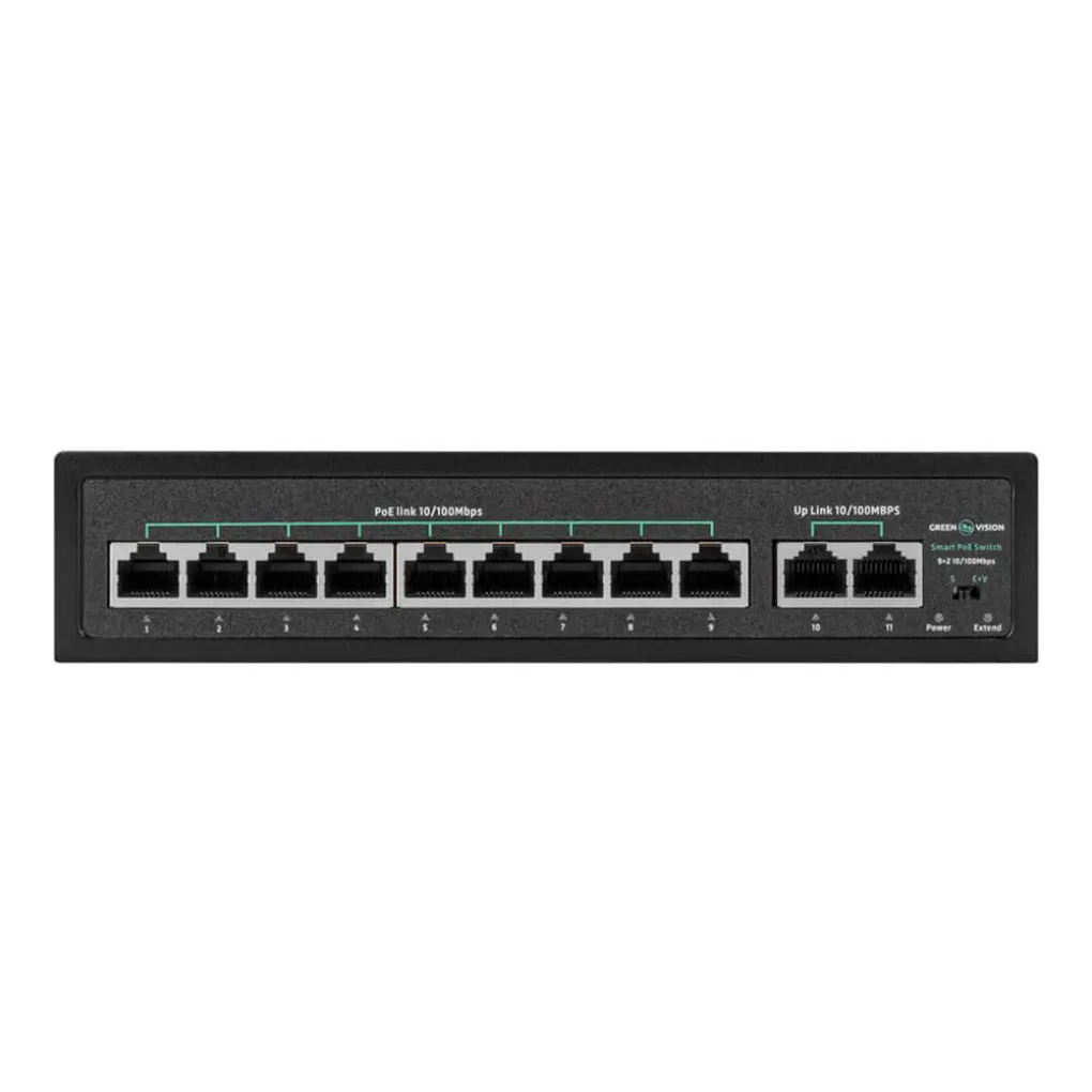 PoE комутатор мережевий GreenVision GV-016-D-09+2P- Фото 3