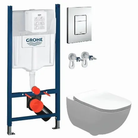 Інсталяції Grohe + унітаз підвісний Roca Gap Clean Rim з сидінням Soft-Close (38772001+A34H139000)