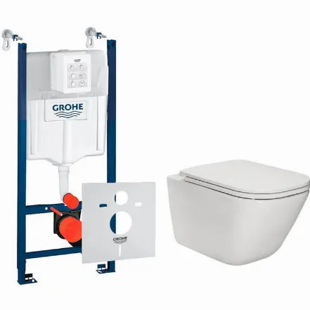 Інсталяція Grohe Rapid SL + унітаз Roca Alegra Rimless з кришкою soft-close (UA388400WG+A34H139000)