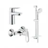 Набор смесителей Grohe Bauloop S 3 в 1 для душа, хром (123220SA)- Фото 1