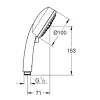 Ручний душ Grohe Vitalio Comfort 100, хром (26094000)- Фото 2